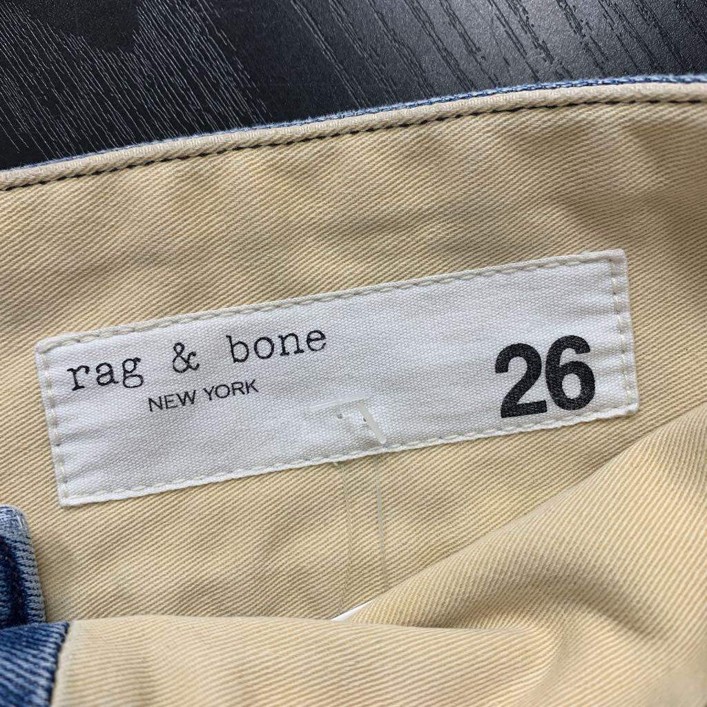Rag & Bone Blue Relaxed Fit High Waisted Jeans Ladies Size 26