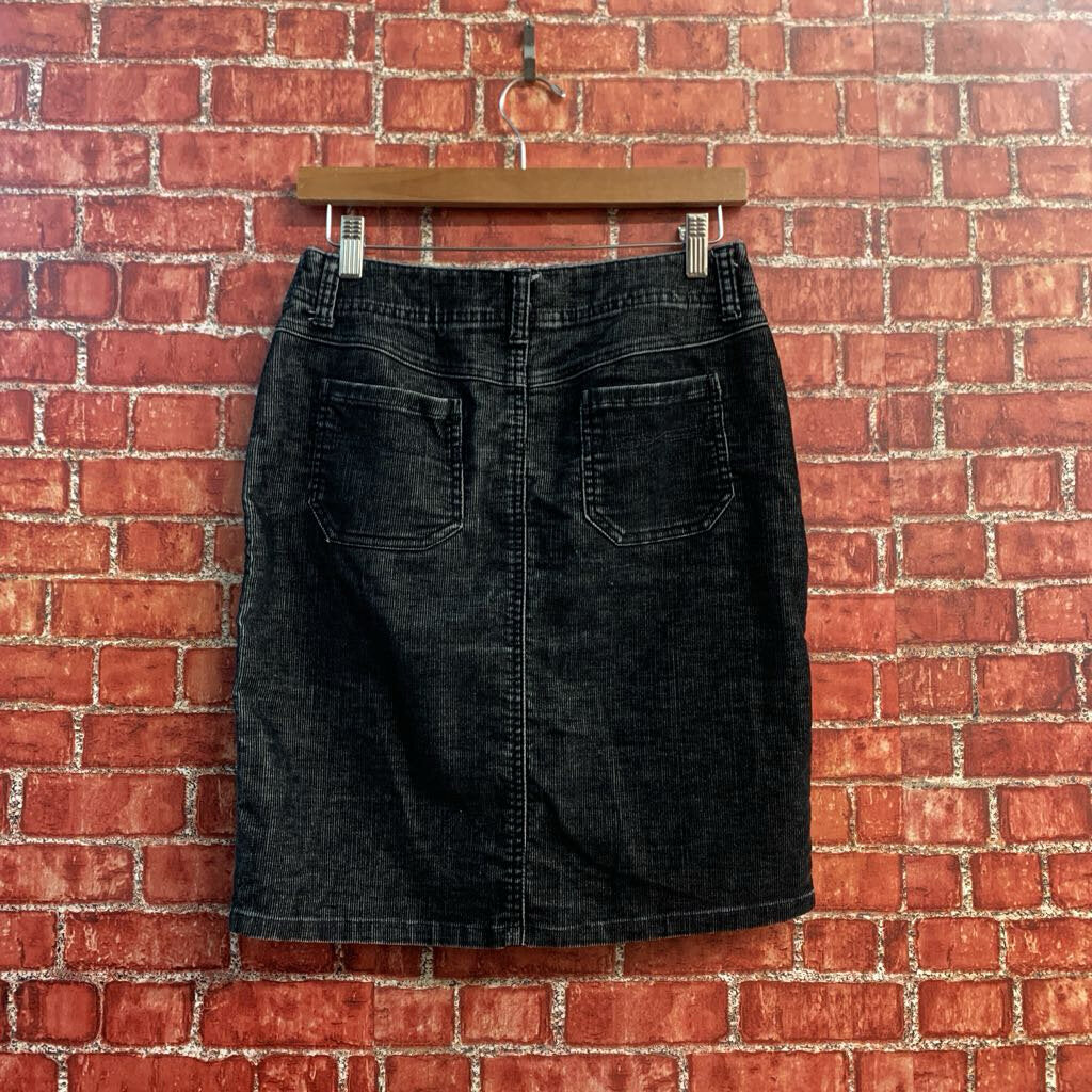 Express Black Corduroy Midi Skirt Ladies Size 3/4