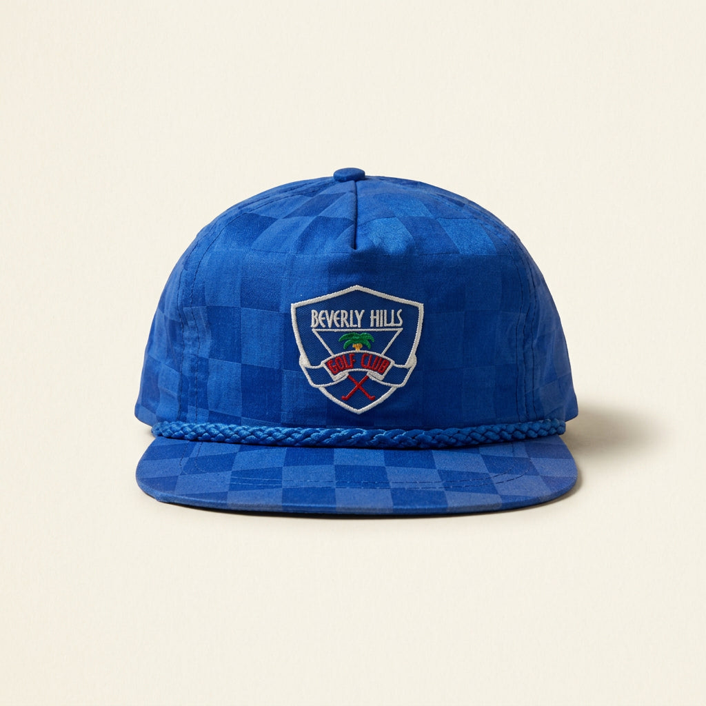 La Mode Vintage Adjustable Cap Nylon/Leather Beverly Hills Golf Club Blue