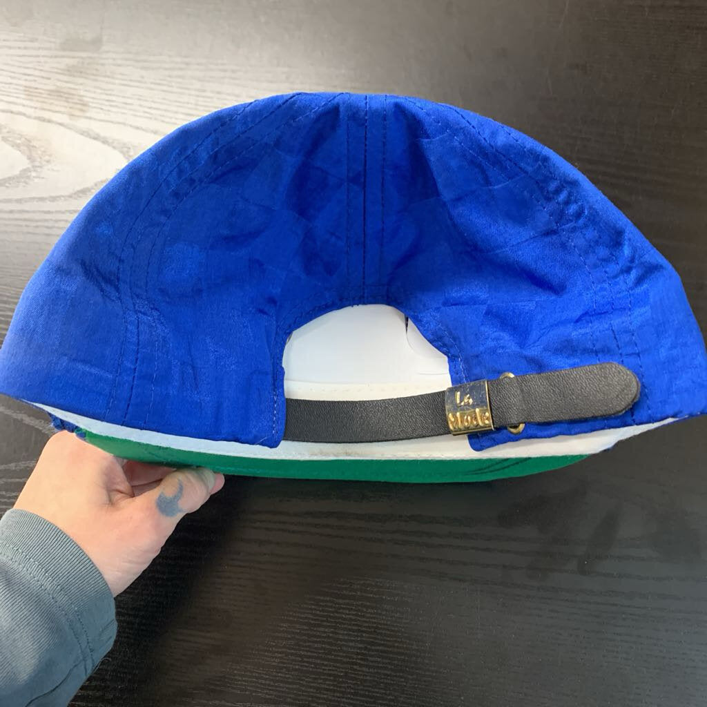 La Mode Vintage Adjustable Cap Nylon/Leather Beverly Hills Golf Club Blue