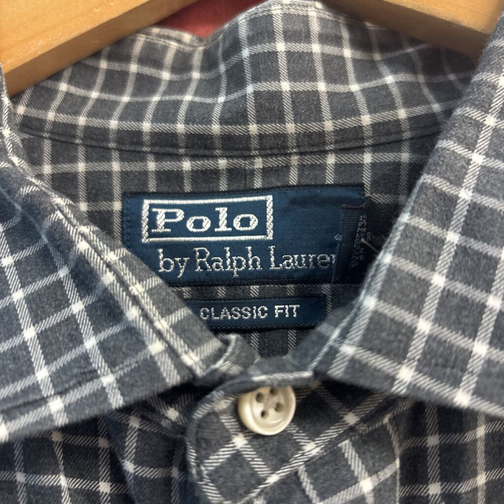 Polo Ralph Lauren Grey Check Button Down Men’s Size 2XL