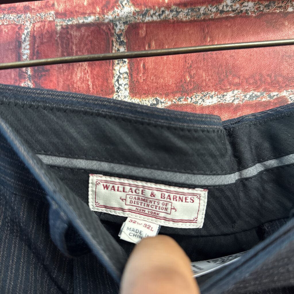 Wallace & Barnes Vintage Trousers Pin Stripes Navy/Taupe Men’s Size 32x32