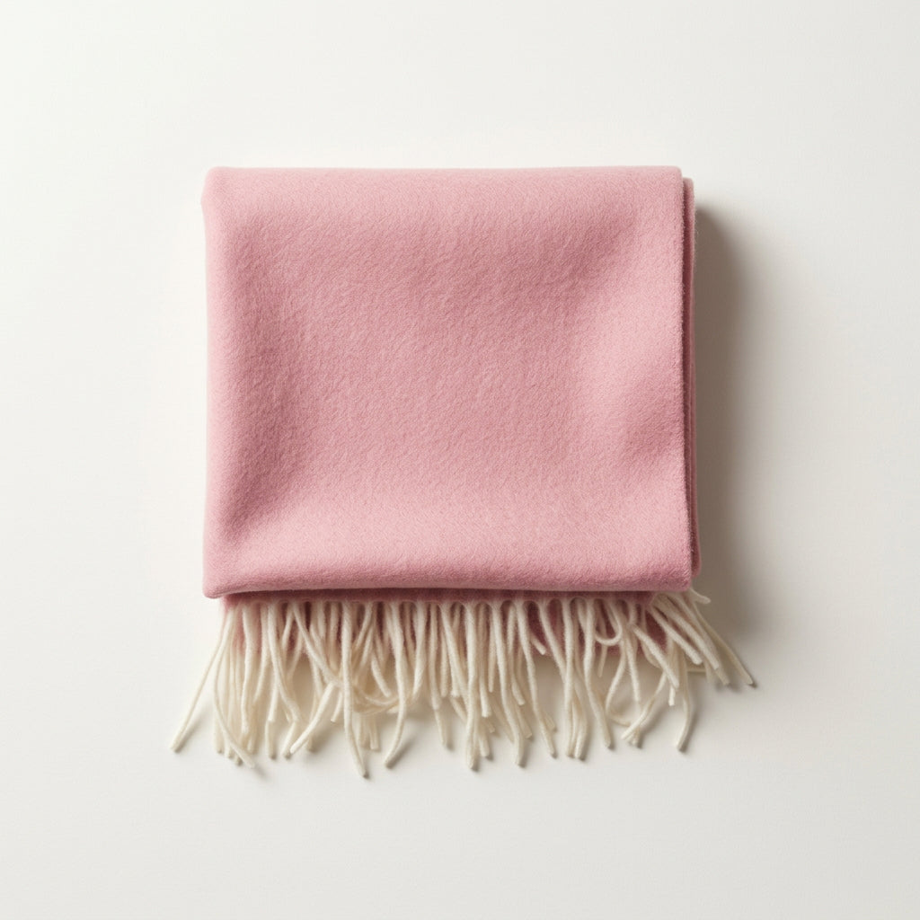 Bruno Magli Cashmere Scarf Tassels Pink