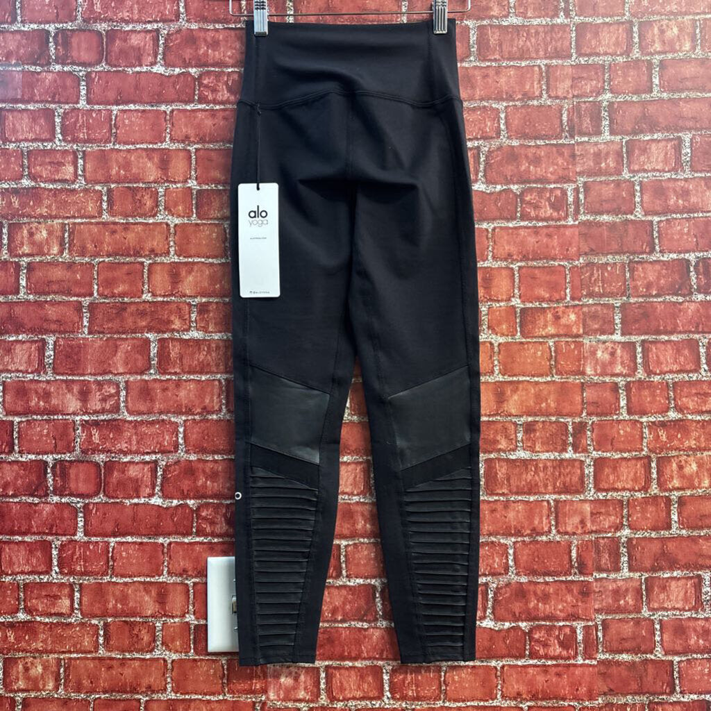 Alo Stretch Yoga Pants Black Textured Size XS