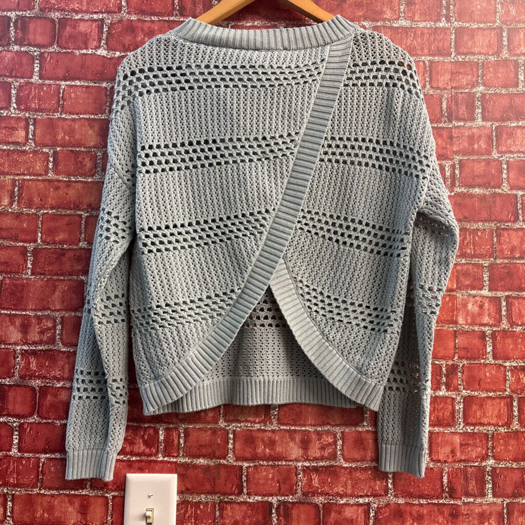 Vici Blue Crochet Knit Sweater Size S