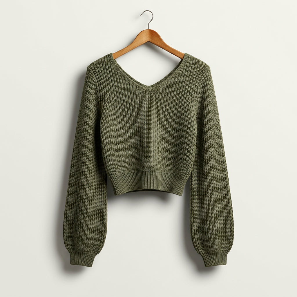 Lulus Green Crochet Knit Sweater Top Green Ladies Size S