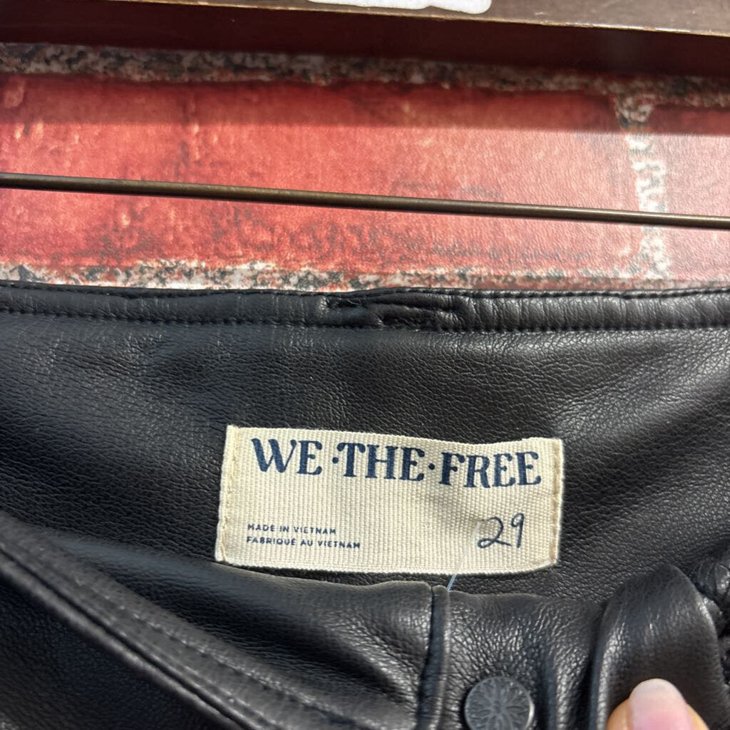 We The Free Flare Black Pleather Pants Size 29