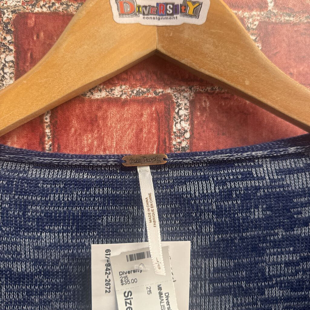 Free People Blue Clip Cardigan Sweater Ladies Size L