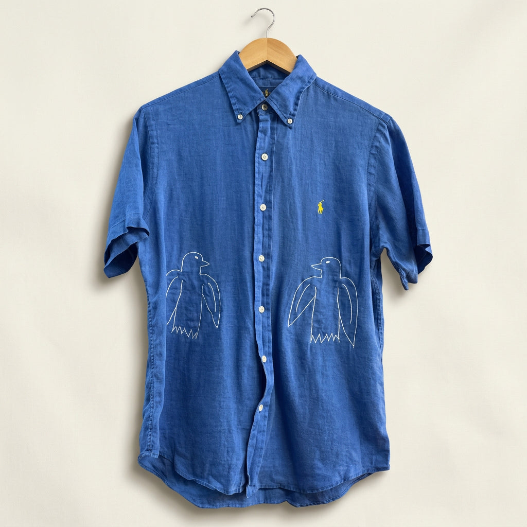 Polo Ralph Lauren Hand Embroidered Penguin SS Button Up Men’s Size S