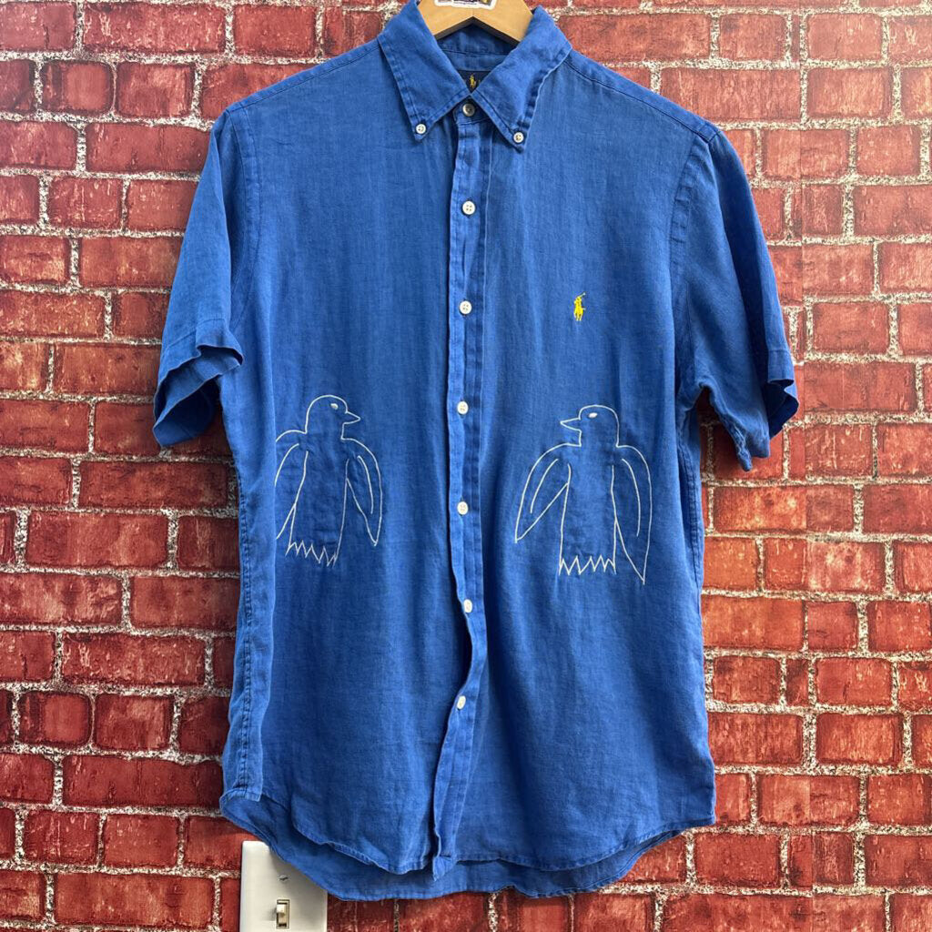 Polo Ralph Lauren Hand Embroidered Penguin SS Button Up Size S