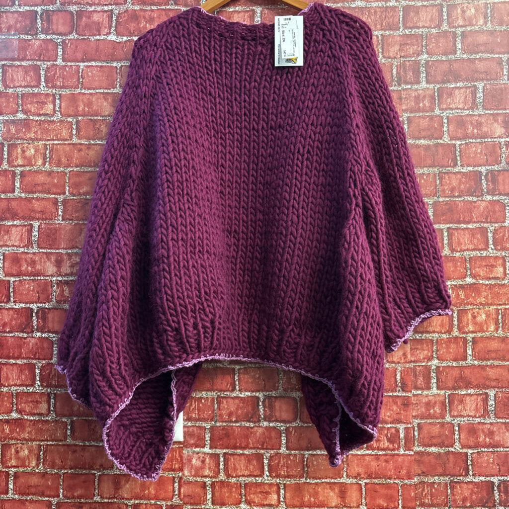Hand Made Purple Crochet Cardigan Ladies Size XL