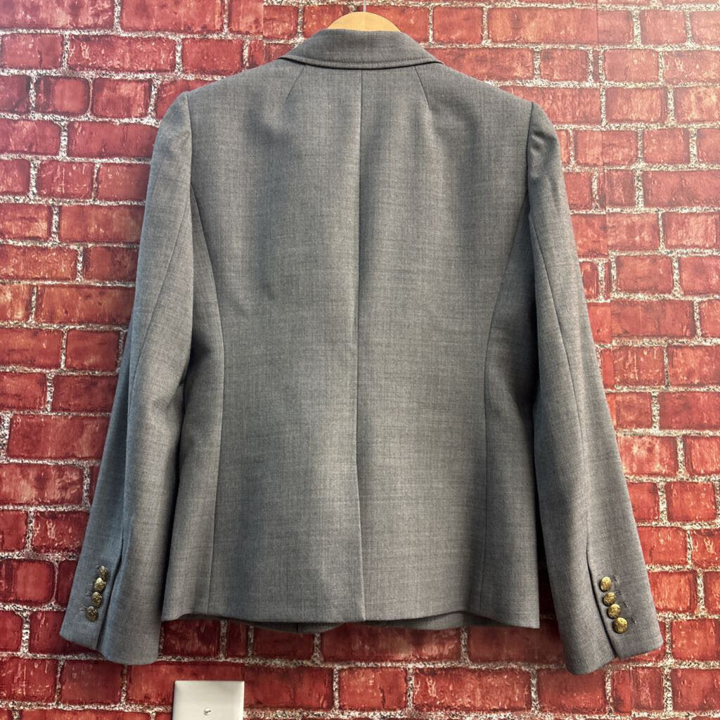 J. Crew Schoolboy Blazer Gold Buttons Grey Size 8