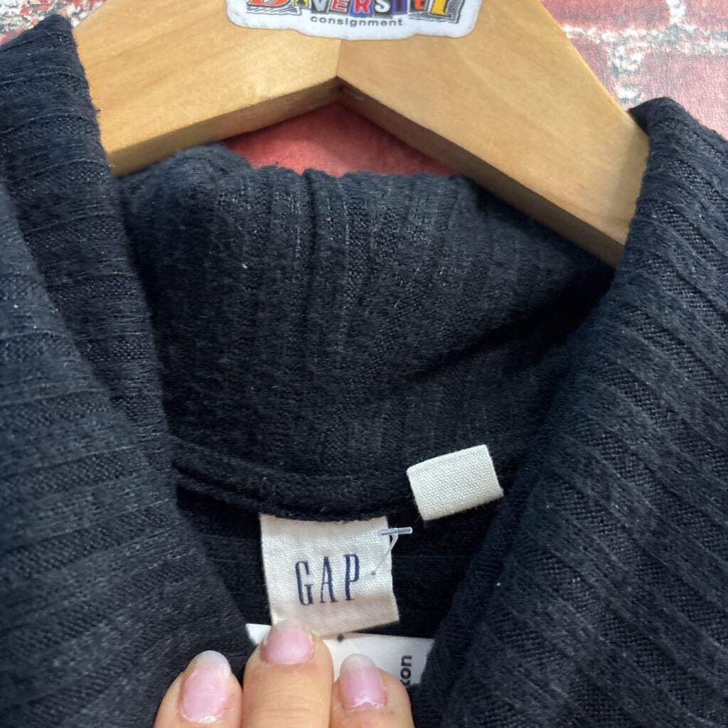 Gap Turtle Neck Ribbed Long Sleeve Sweater Black Size S