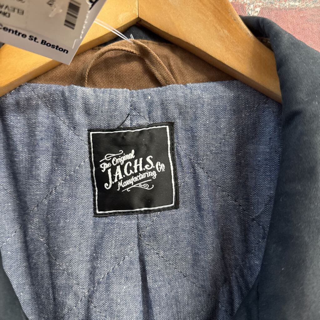 JACHS NY Utility Peacoat Jacket Anchor Buttons Charcoal Size L
