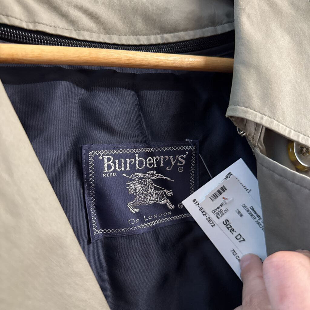 Burberrys London Double-Breasted Trench Coat Green