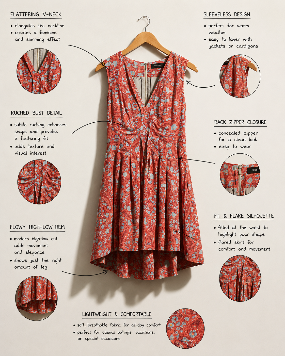 Thakoon Midi Dress Sleeveless Coral/Grey Size 4