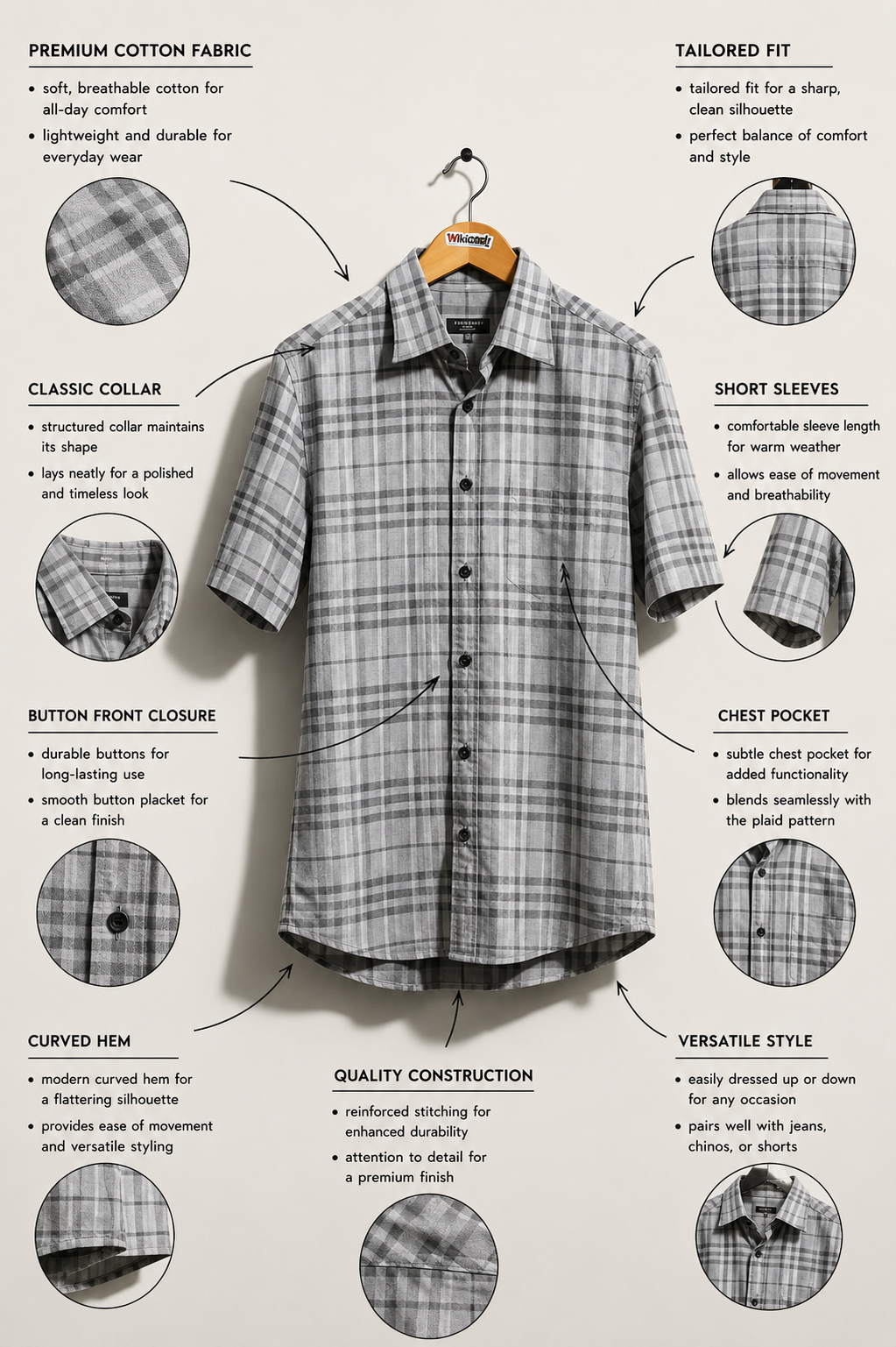 Burberry Short Sleeve Button Up Plaid Grey Size L