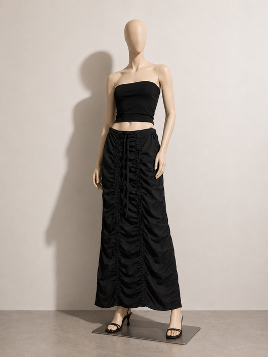 XCVI Maxi Skirt Scrunch Black Size XS