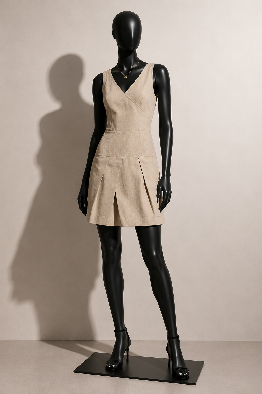 Rene Lezard Brown Wrap Tie Midi Dress Size 40