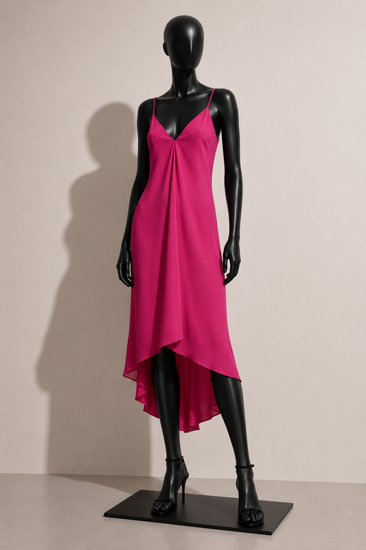 Amanda Uprichard Silk Maxi Dress Spaghetti Strap Pink Size S