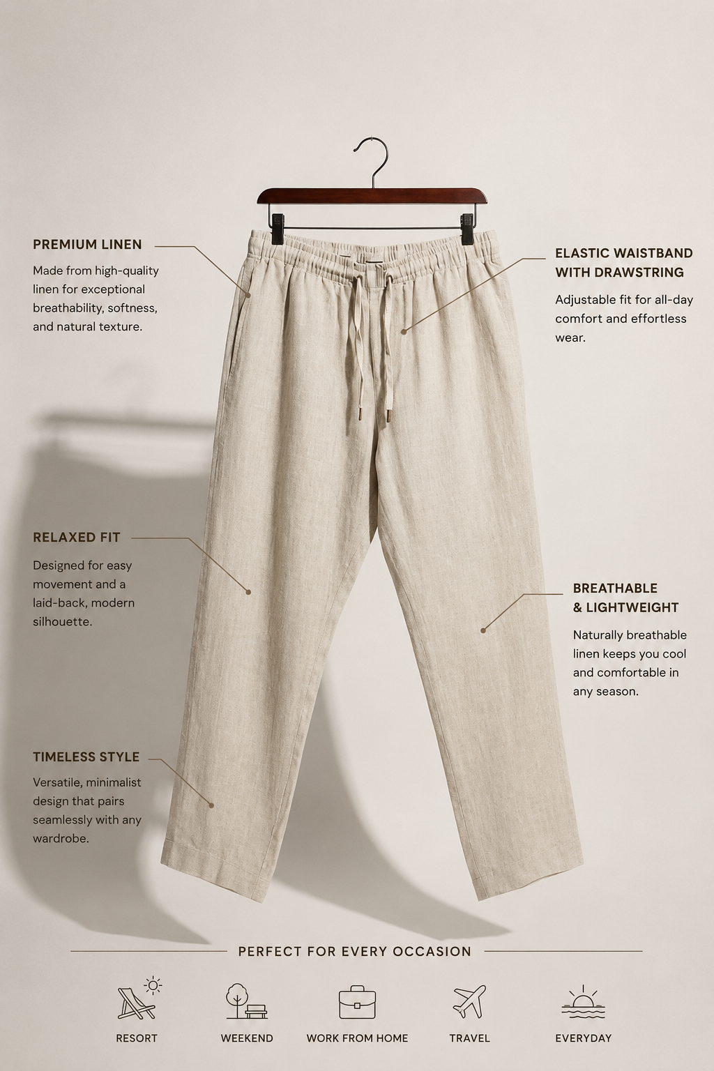 Panama Jack Linen Pants Beige Men’s Size L