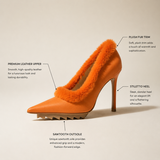 Iceberg Pumps Fur Lined Orange Size 36 (6L)
