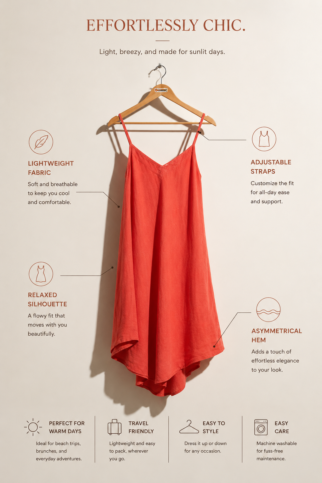 Terzo Millennio Midi Dress Tank Linen Salmon Size XS