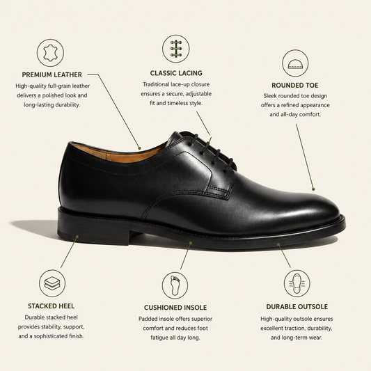 Tod's Black Leather Derby Dress Shoe Size 6M