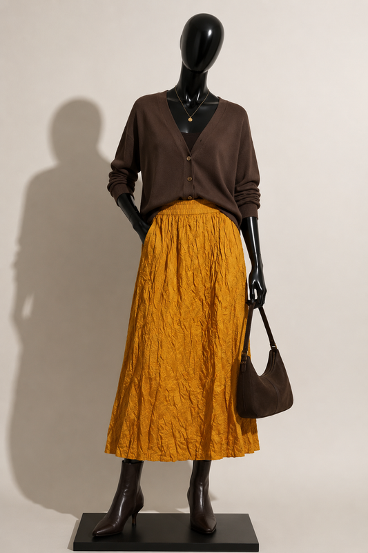 J. Crew Crinkled Maxi Skirt Orange Size XL