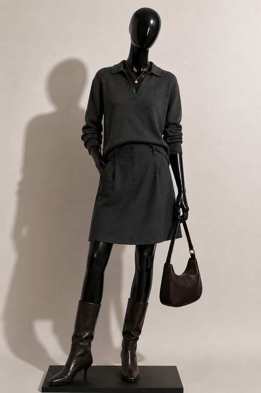 Prada Skirt Wool Grey/Black Size S