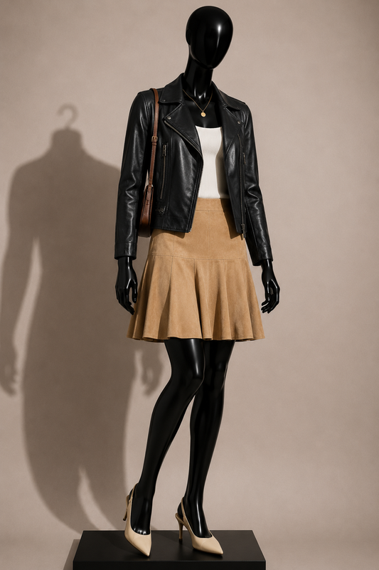 DKNY Leather Moto Jacket Black Ladies Size 14