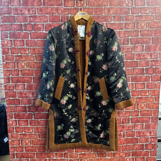Vintage reversible floral coat photographed for Diversity Consignment in Boston