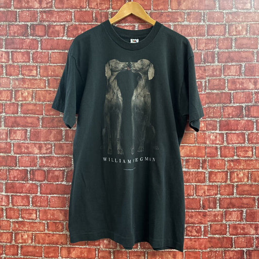 Vintage 1990 William Wegman Besando Perros Camiseta Tamaño XL