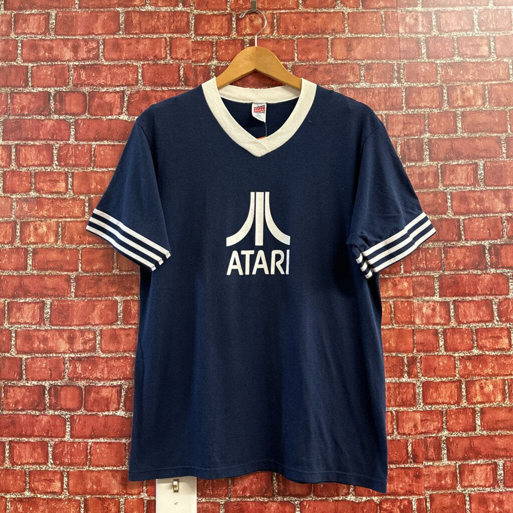 Vintage 1980 Atari V Neck camiseta Tamaño L