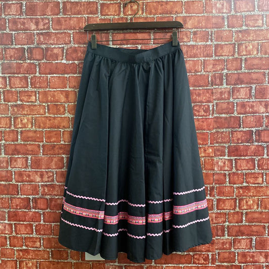 Swanlake Ballet Supplies Midi Skirt Black Pink Detailing Size 4