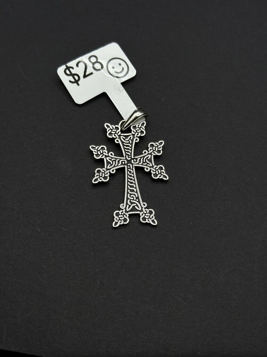 925 Sterling Silver Large Cross Pendant