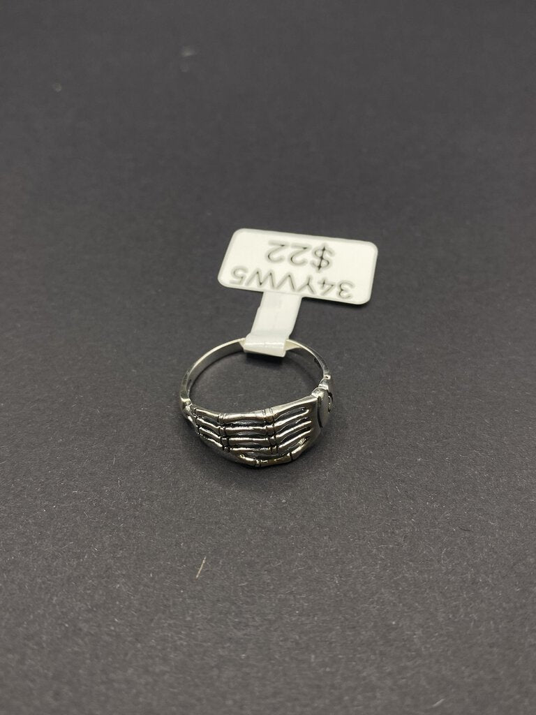 925 Sterling Silver Skeleton Hand Ring Size 10