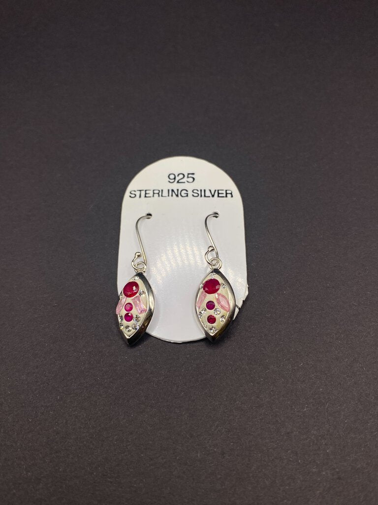 925 Sterling Silver & Multi Color CZ Earrings