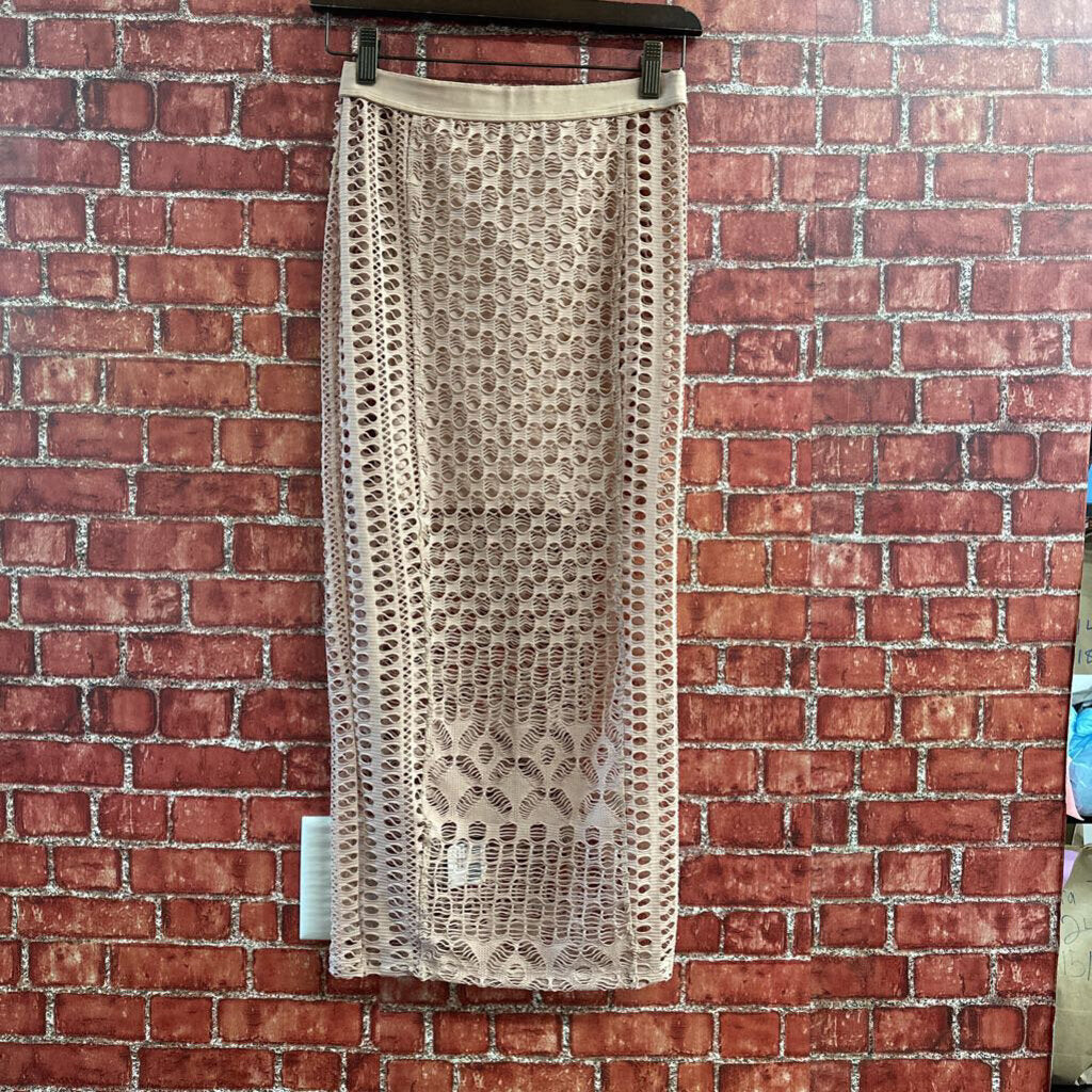 NWT Kiki Riki Fishnet Skirt Beige Size M