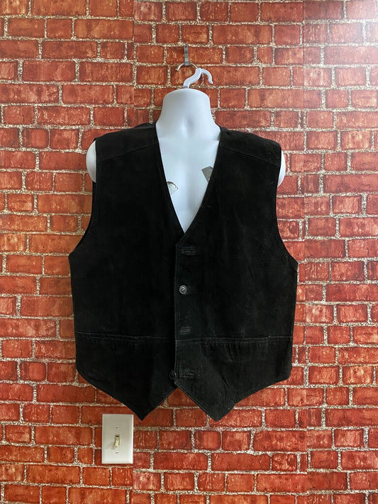 Basic Editions Suede Vest Black L