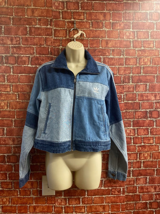 NWT Adidas Denim Cropped Jacket Blue Size S