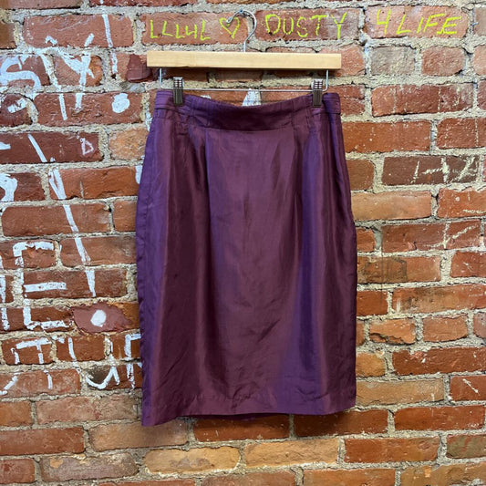 Paula Saker Silk Purple Skirt Size M