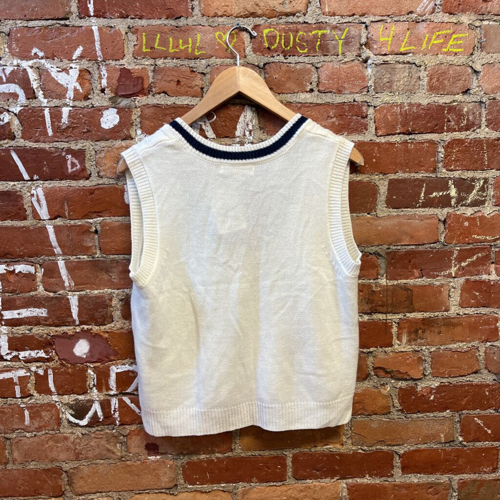 No Comment Cropped Knit Vest White Size XL