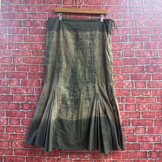 Ny Collection Semi Pleated Maxi Skirt Grn XL