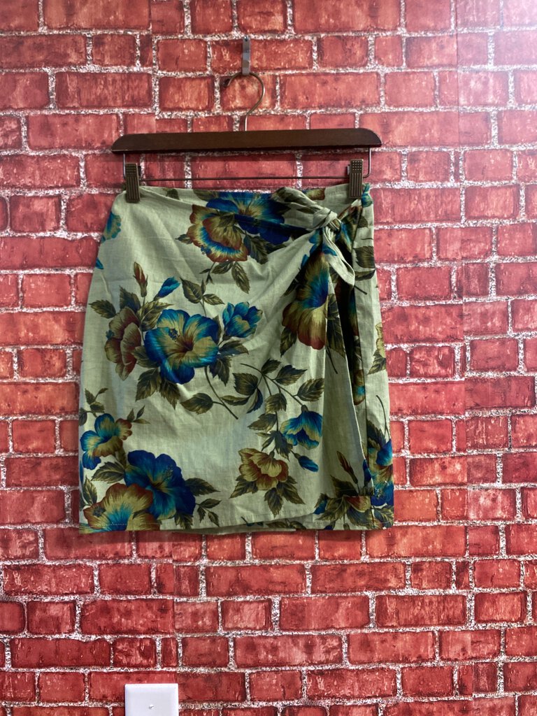 Express Vintage Floral Skirt Linen Size Small