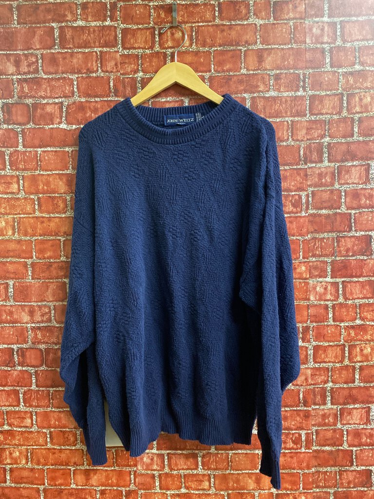 Vintage 1990s John Weitz Knit Sweater blue Size L