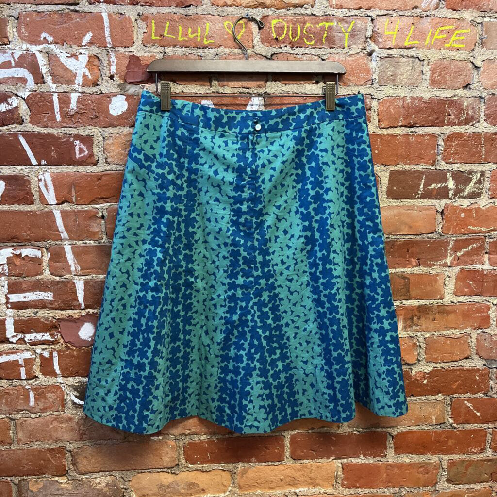 Marc Jacobs Floral Pocket Skirt Blue Green Size 8