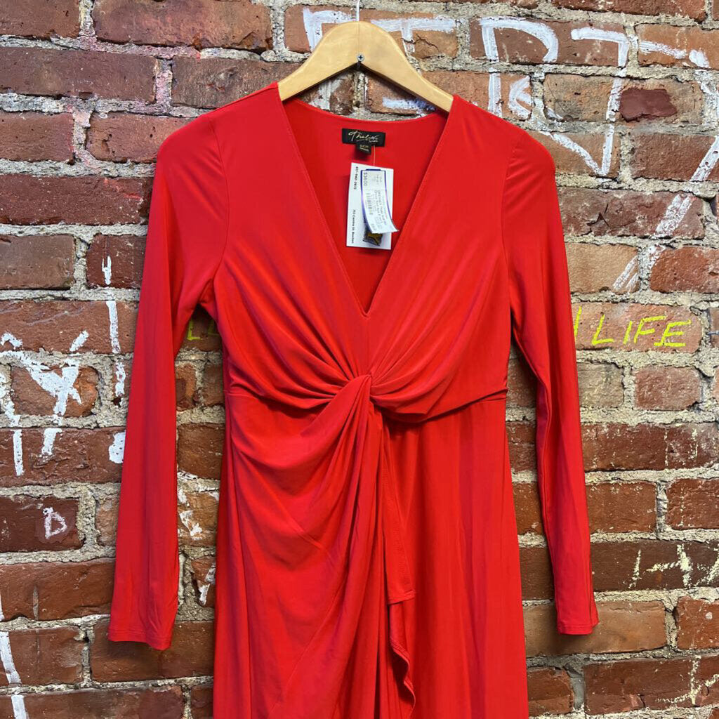 Thalia Sodi Midi Dress Red Size S