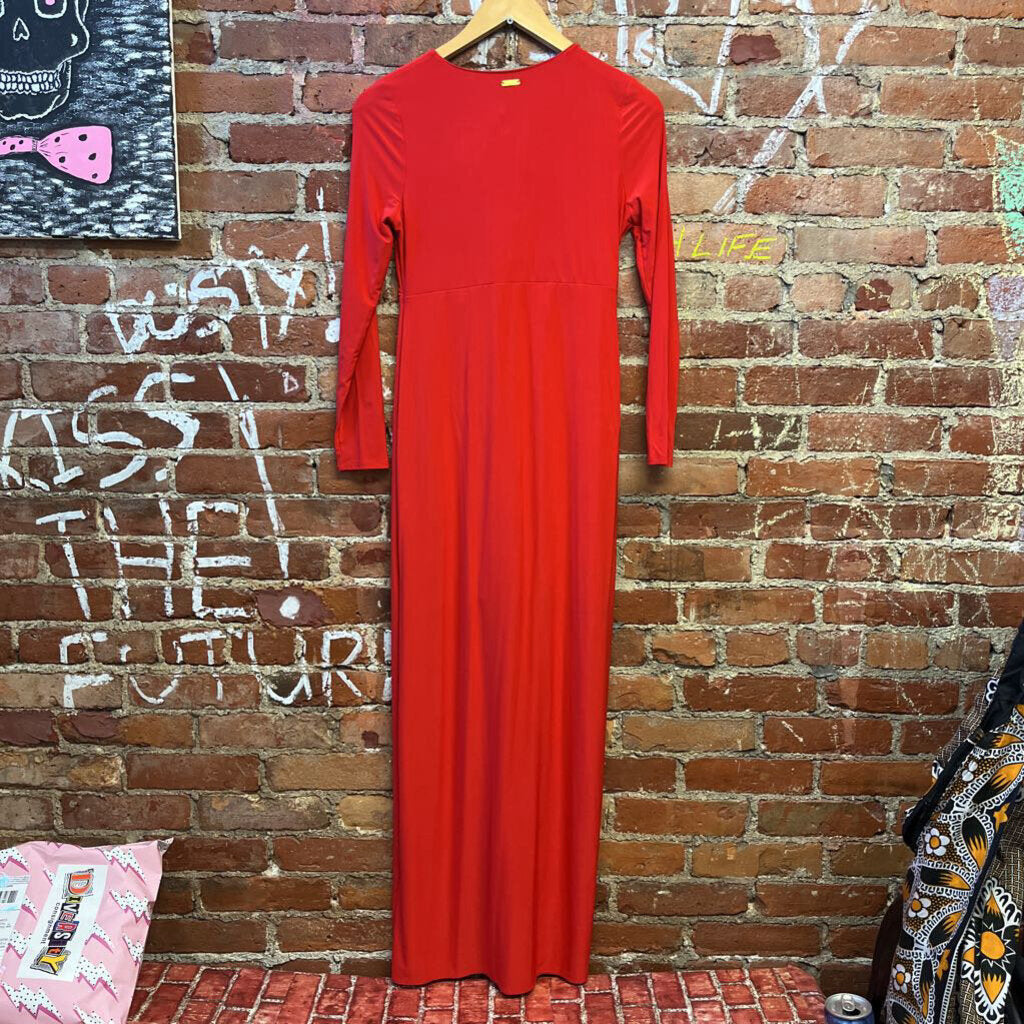 Thalia Sodi Midi Dress Red Size S