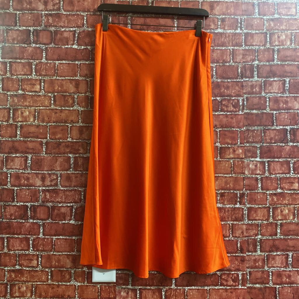 Express Satin Midi Skirt Red Size M